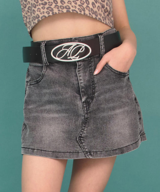 バックルベルト付 デニム ミニスカパン（別売りセットアップ） 911-7897