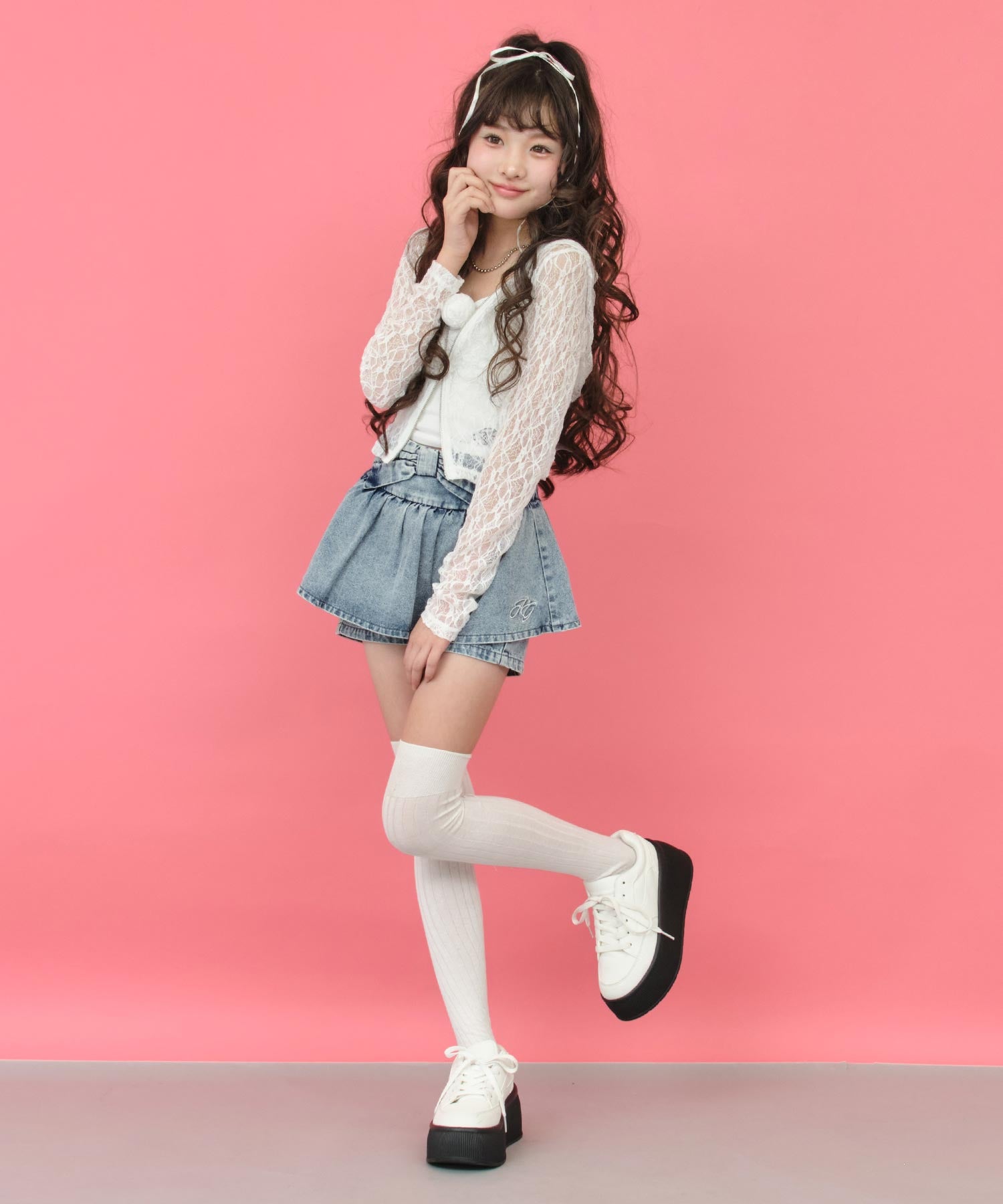 ライトブルー(XSサイズ着用/身長：約143cm)