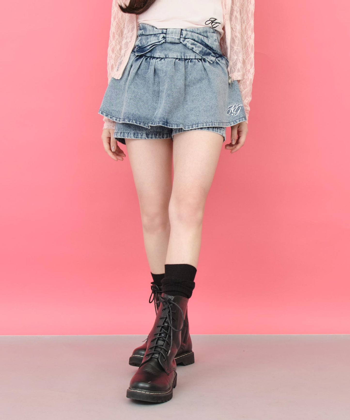 ライトブルー(Sサイズ着用/身長：約148cm)