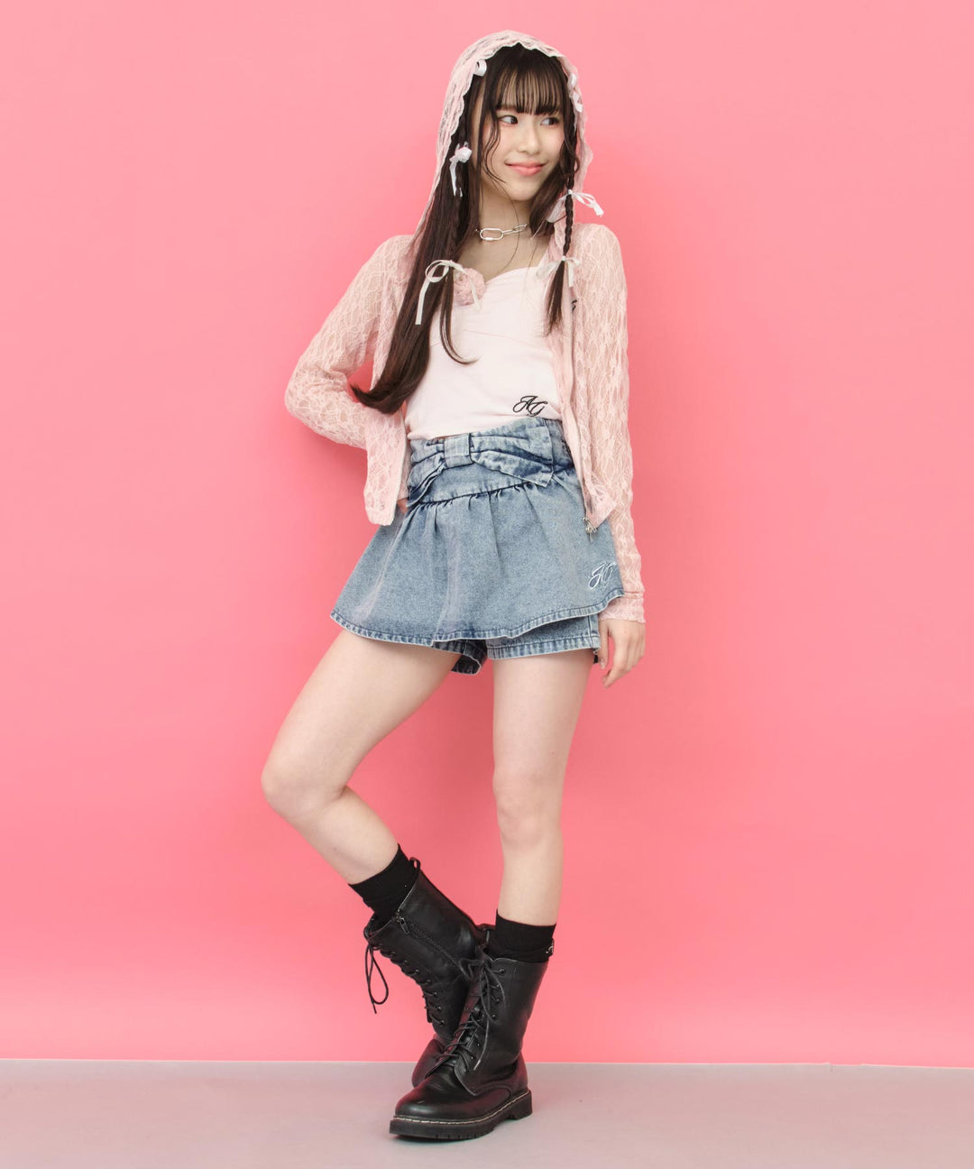 ライトブルー(Sサイズ着用/身長：約148cm)