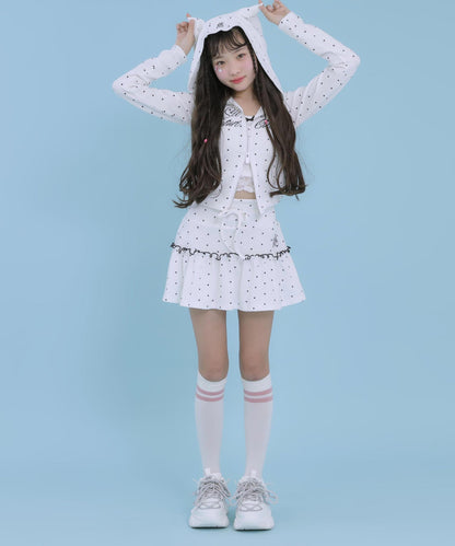 ホワイト/ブラック(Sサイズ着用/身長：約143cm)
