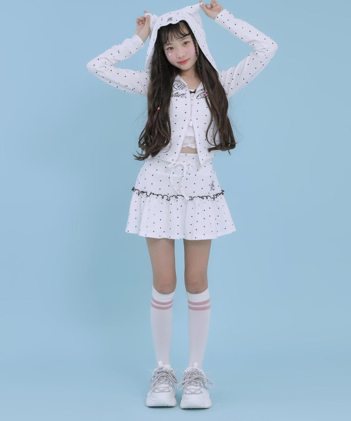ホワイト/ブラック(Sサイズ着用/身長：約143cm)