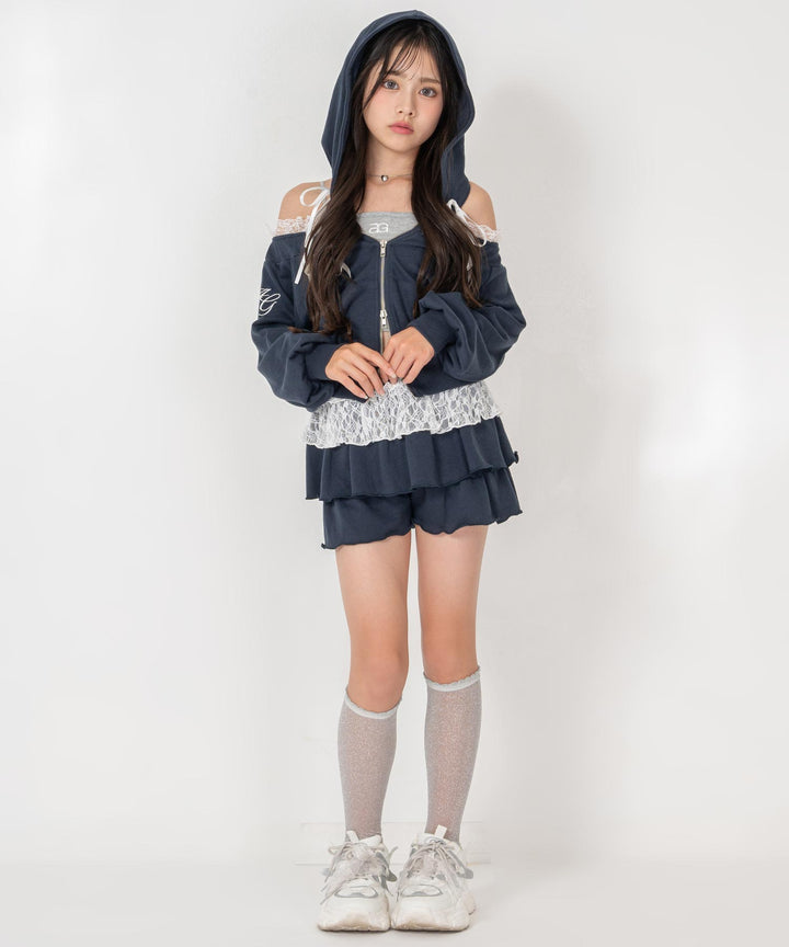 ネイビー(XSサイズ着用/身長：約139cm)