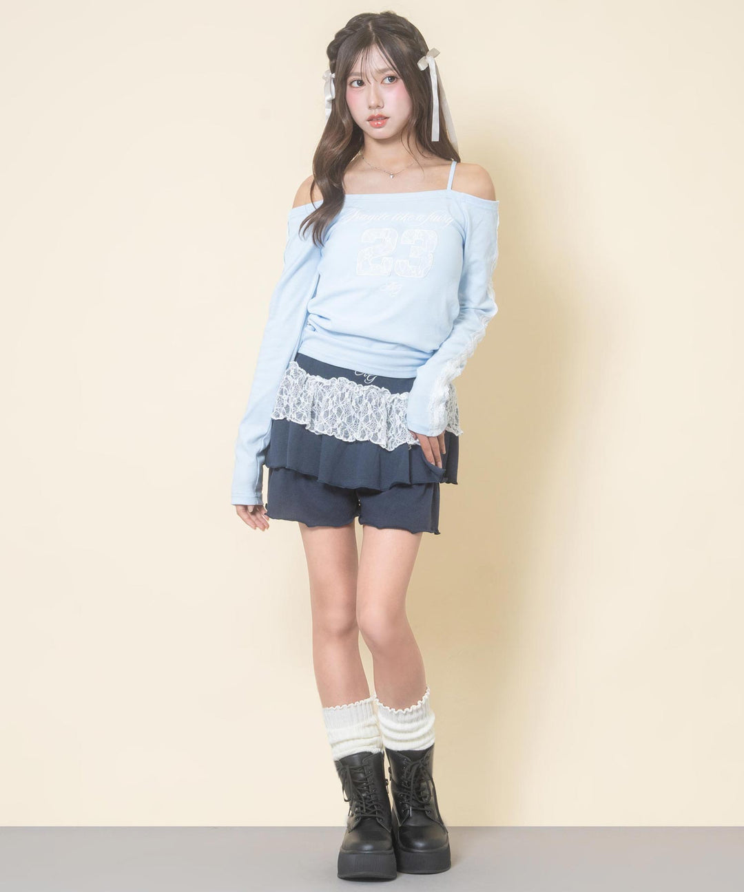 ネイビー(Mサイズ着用/身長：約156cm)