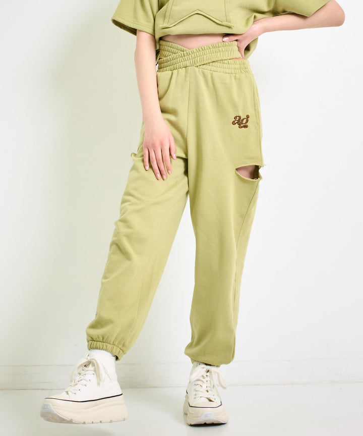 ウエストクロス スウェット ジョガー パンツ 912-7645