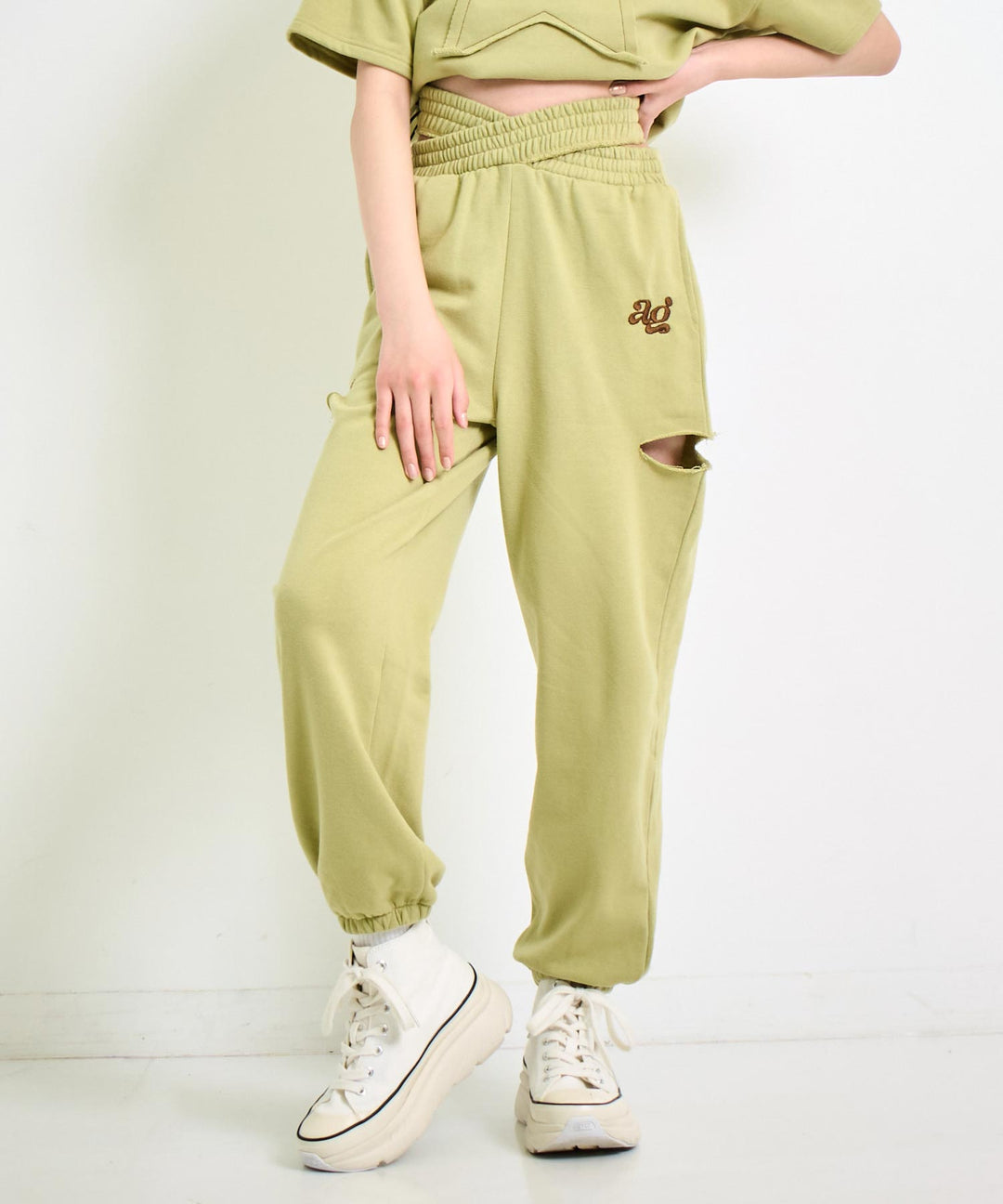ウエストクロス スウェット ジョガー パンツ 912-7645