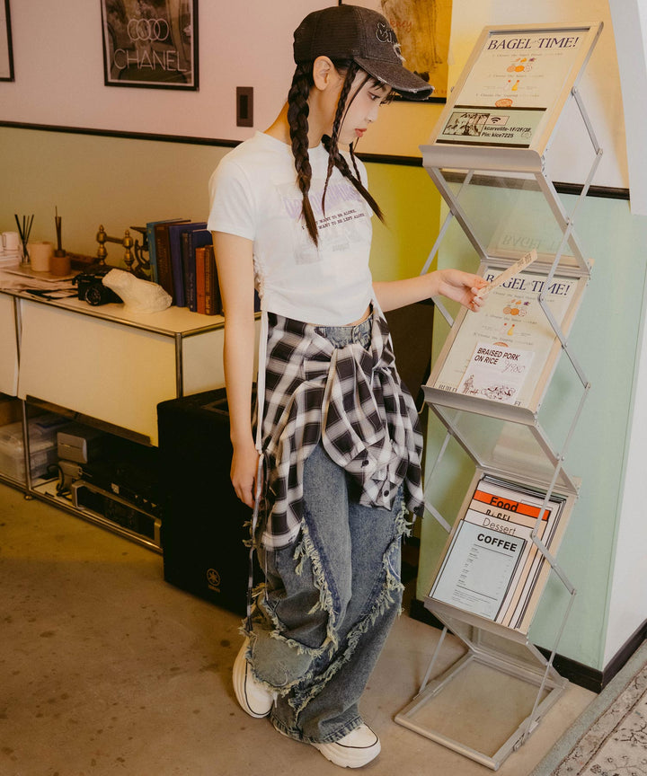 バタフライ ワッペン ワイド パンツ 912-7646
