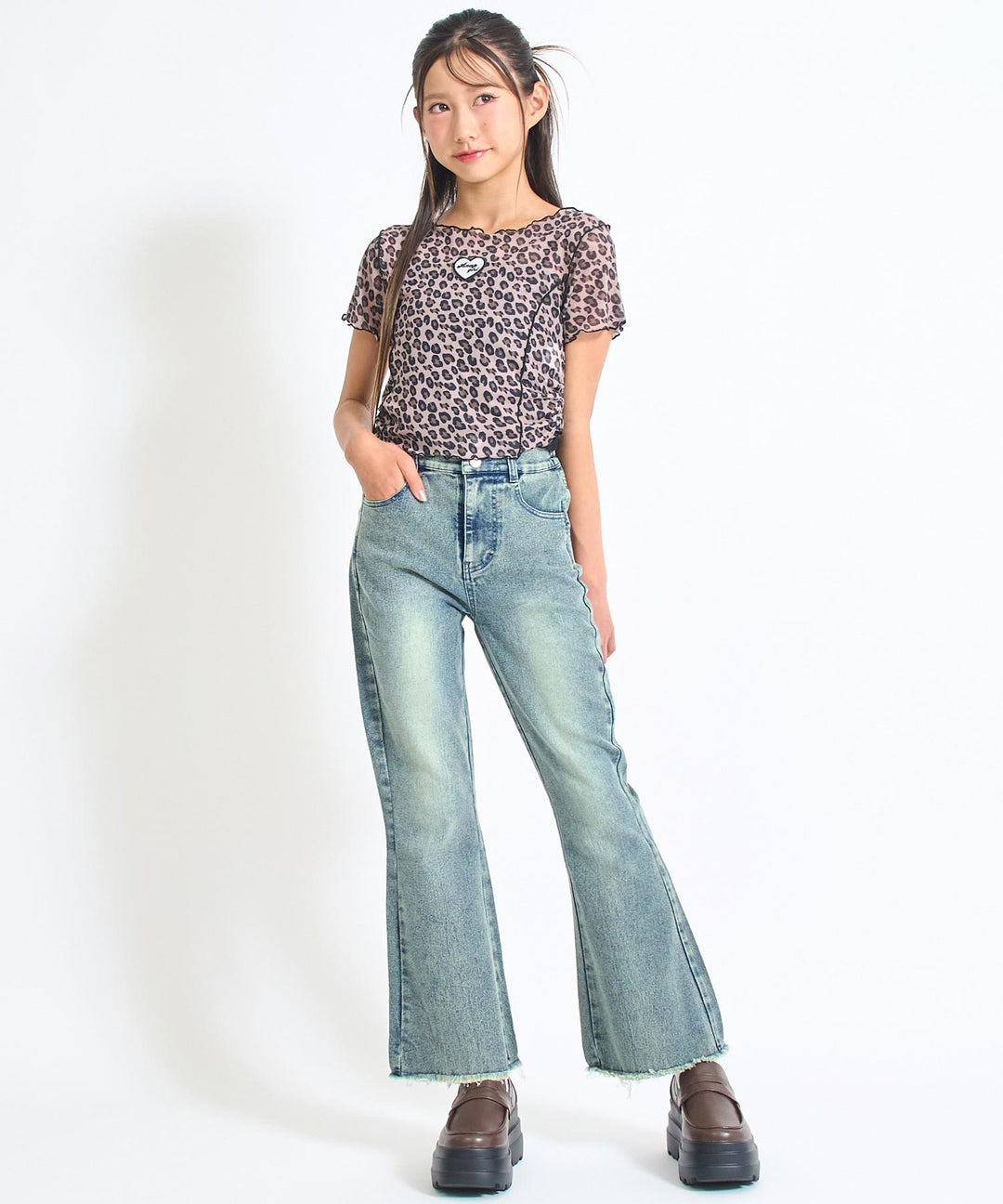 フレア ストレッチ デニム パンツ 912-7710
