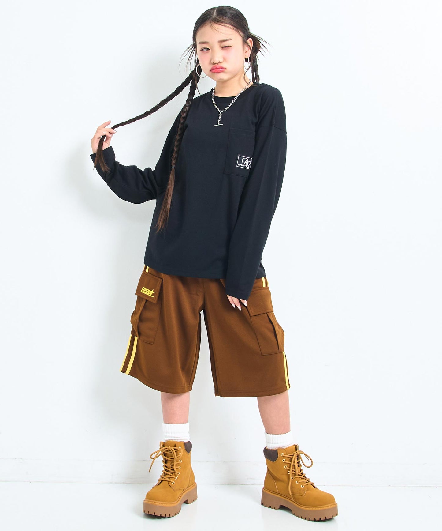 ブラウン/143cm(XSサイズ着用)