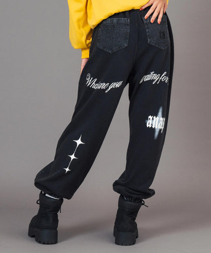 ANAP R＋S ブリーチ スウェット 切替 デニム ジョガーパンツ【ユニセックス】 912-7821