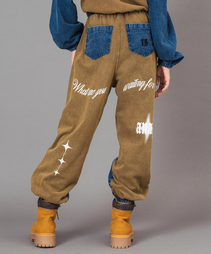 ANAP R＋S ブリーチ スウェット 切替 デニム ジョガーパンツ【ユニセックス】 912-7821