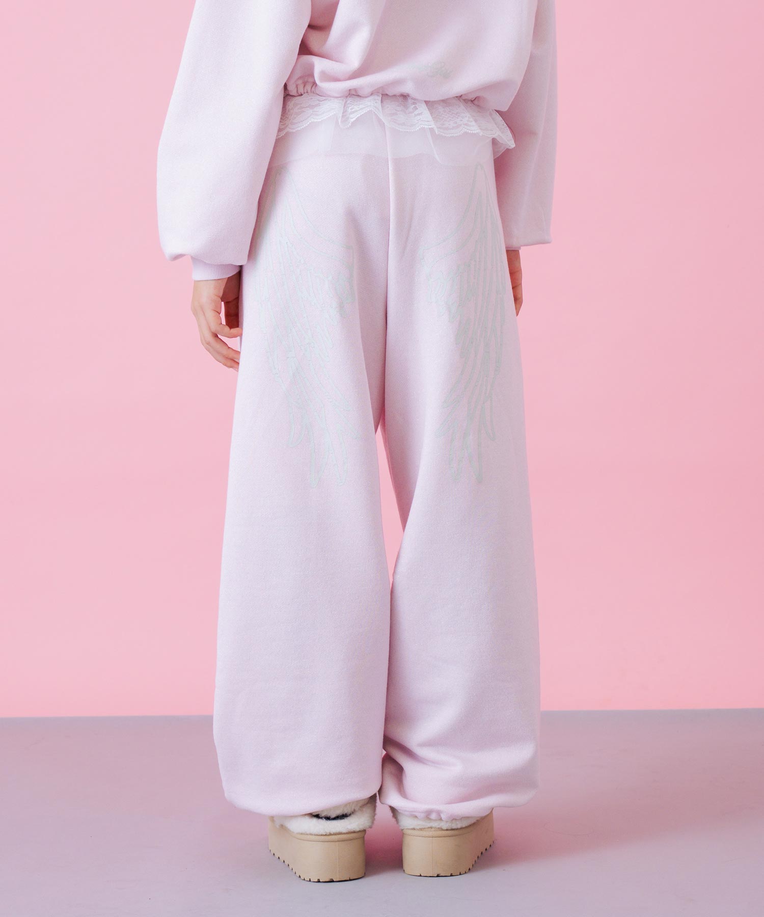 エンジェル羽 ラメ スウェット パンツ 【別売りセットアップ】 912