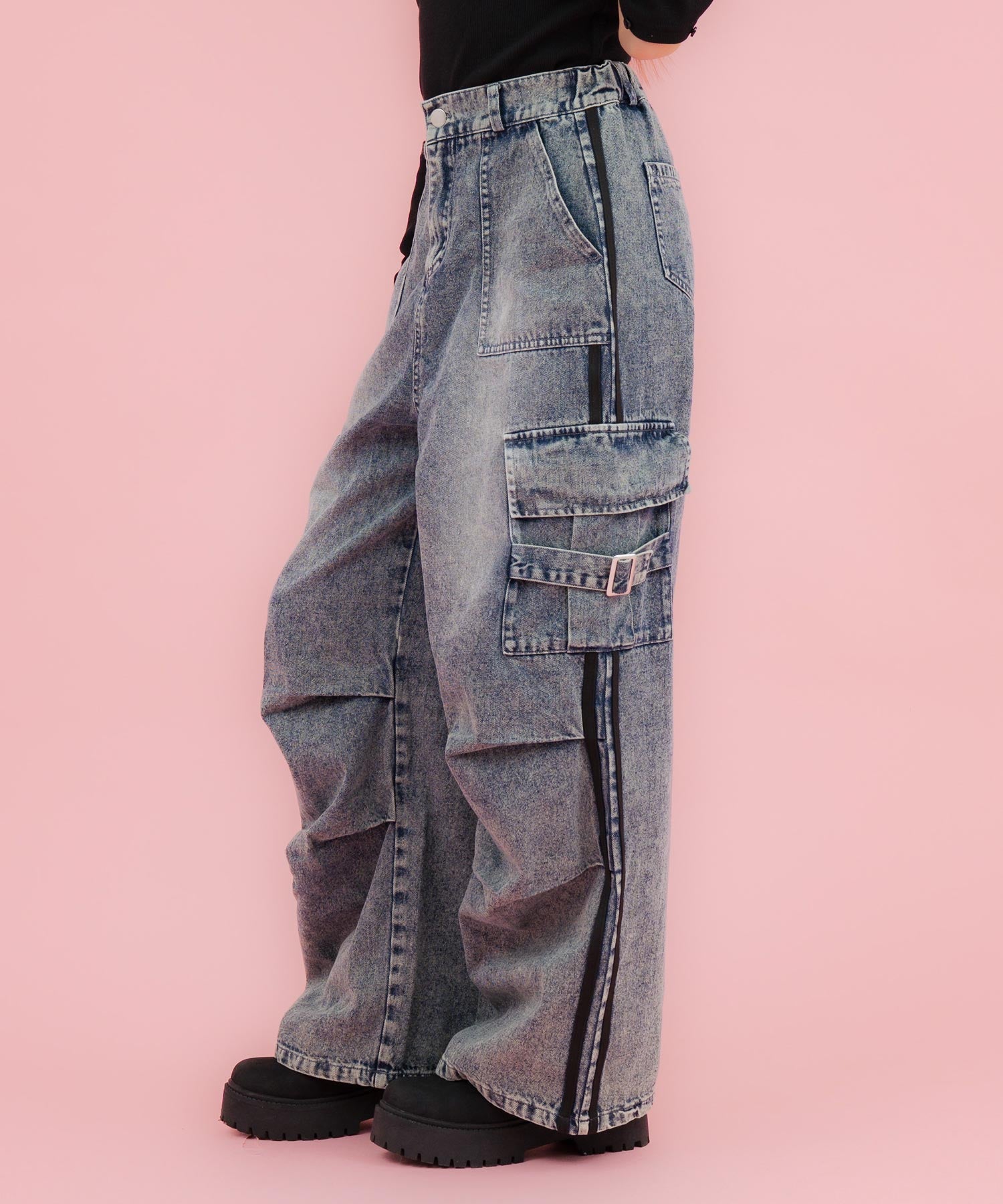 タック入り ライン デニム カーゴ パンツ 912-7861 – ANAP オンライン