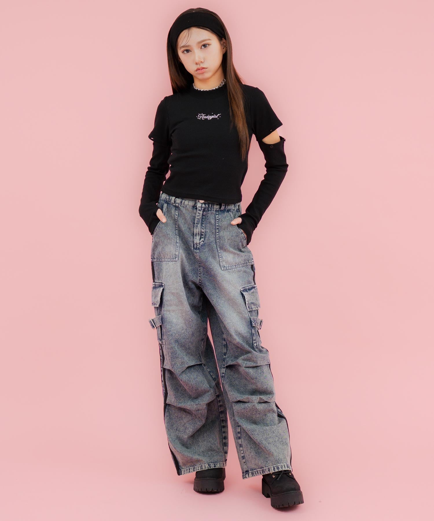 タック入り ライン デニム カーゴ パンツ 912-7861 – ANAP オンライン