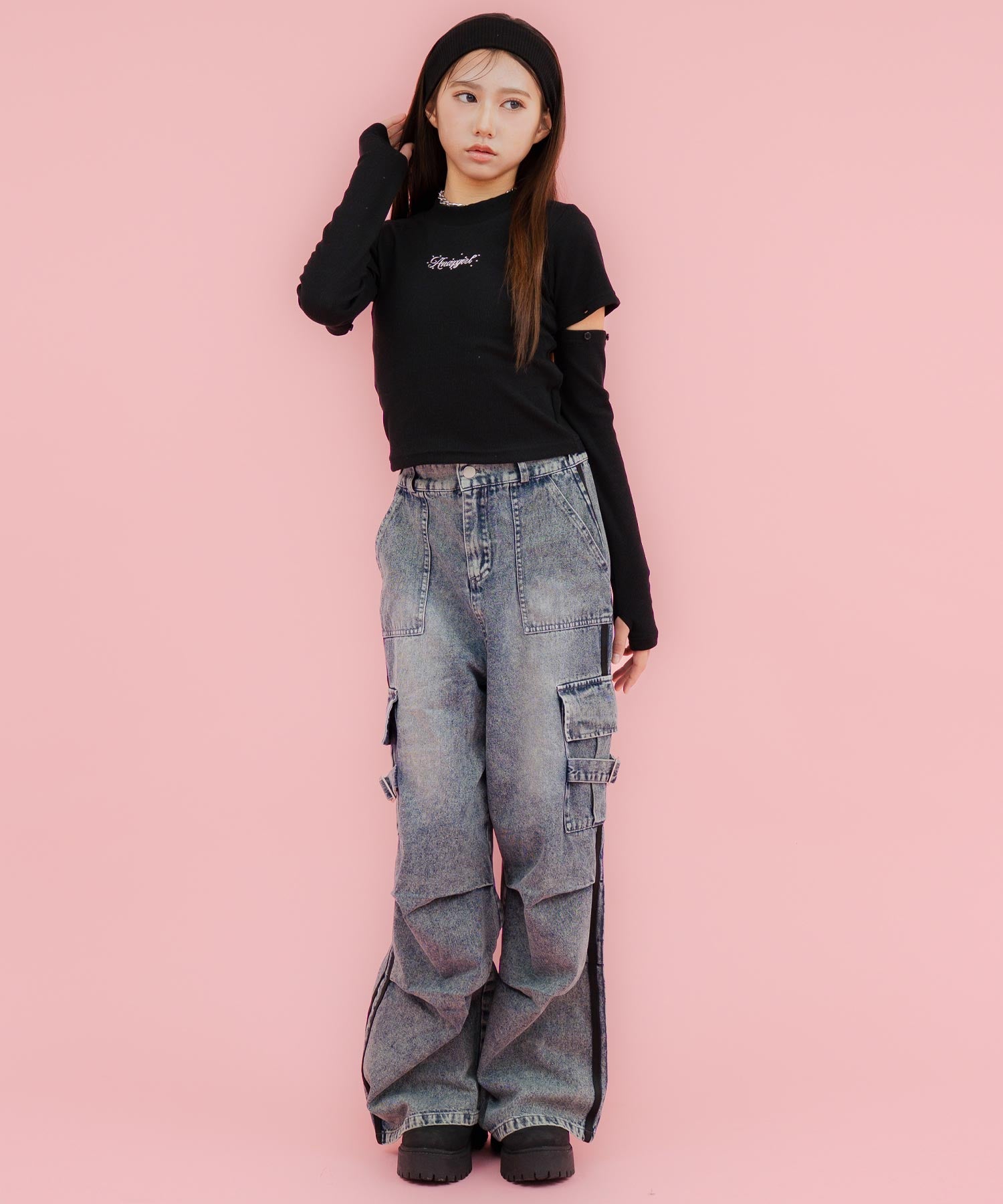 タック入り ライン デニム カーゴ パンツ 912-7861 – ANAP オンライン