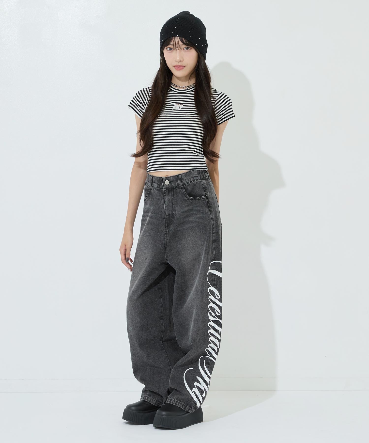 サイド プリント バレルデニムパンツ 912-7877 – ANAP オンラインショップ