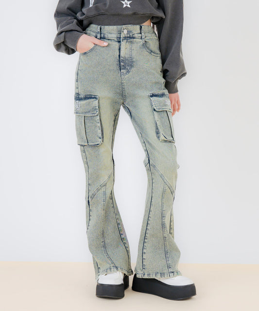 カーゴ フレア デニム パンツ 912-7882