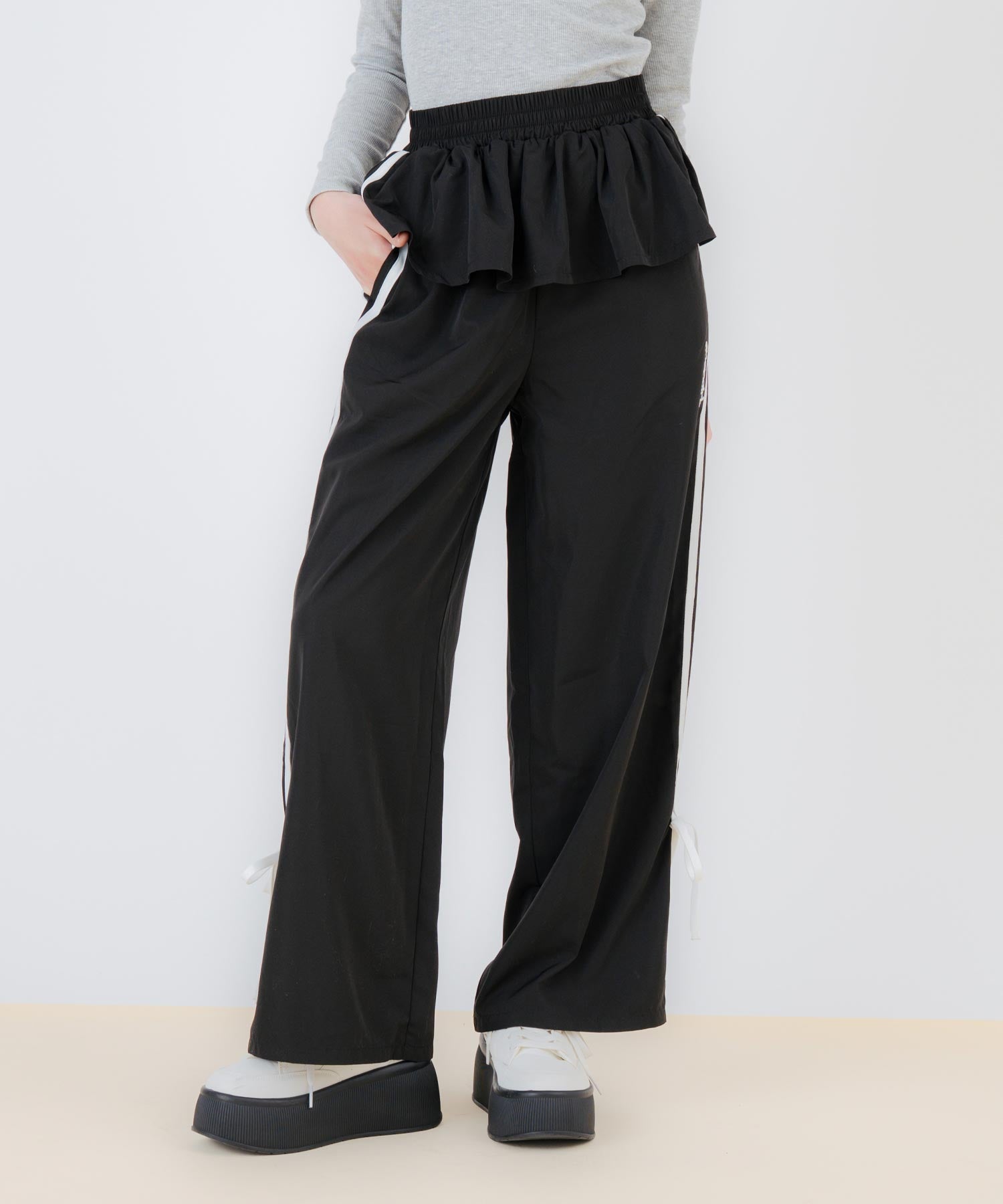 レイヤード スカート見え サイドライン パンツ 912-7883 – ANAP