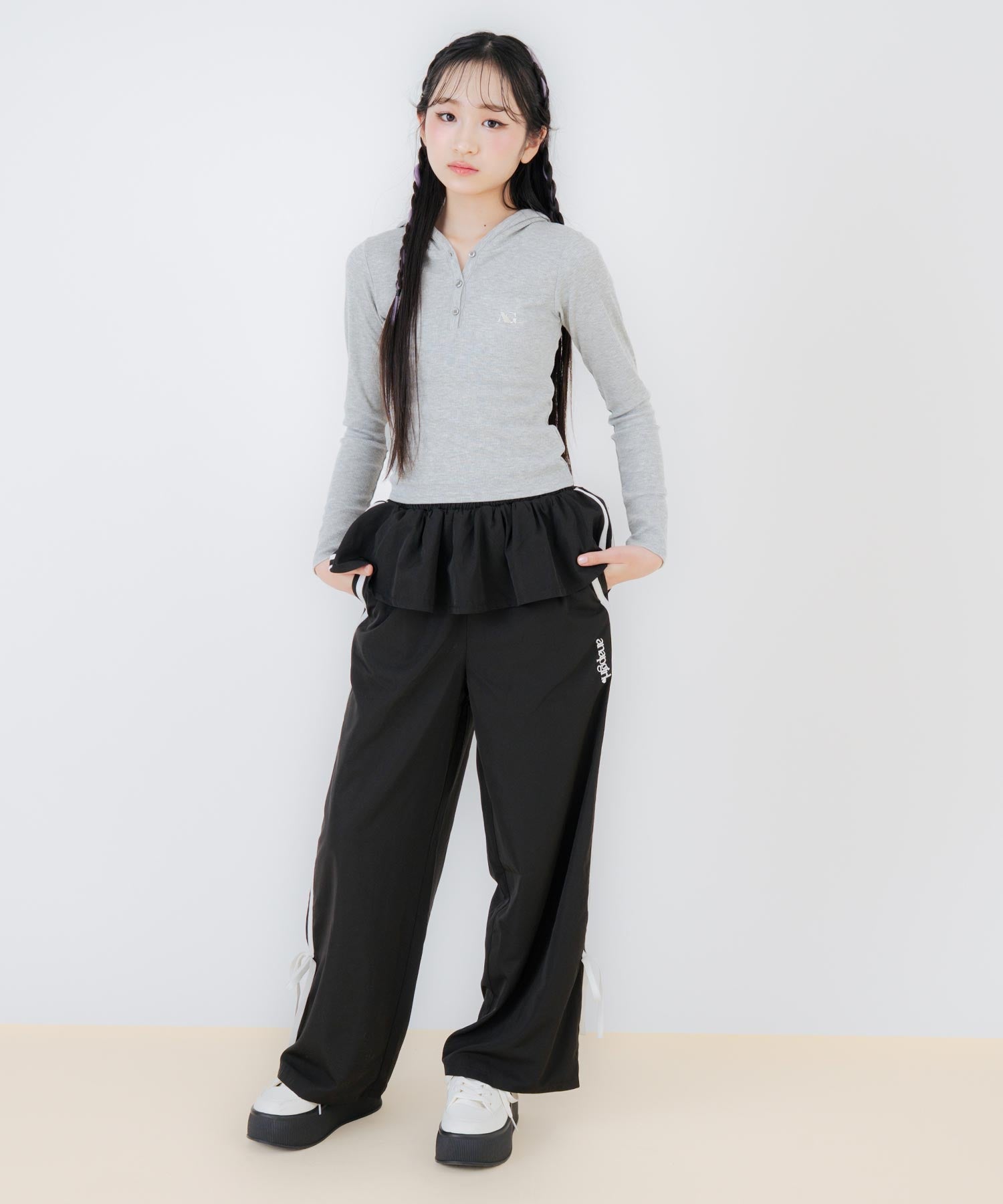 レイヤード スカート見え サイドライン パンツ 912-7883 – ANAP