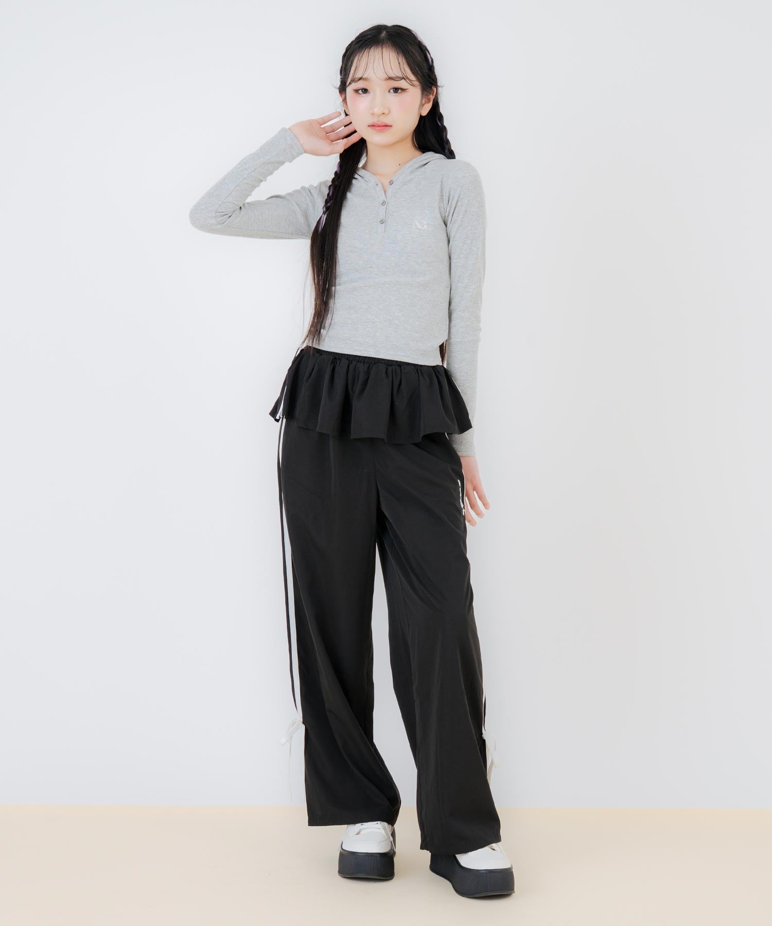 レイヤード スカート見え サイドライン パンツ 912-7883 – ANAP
