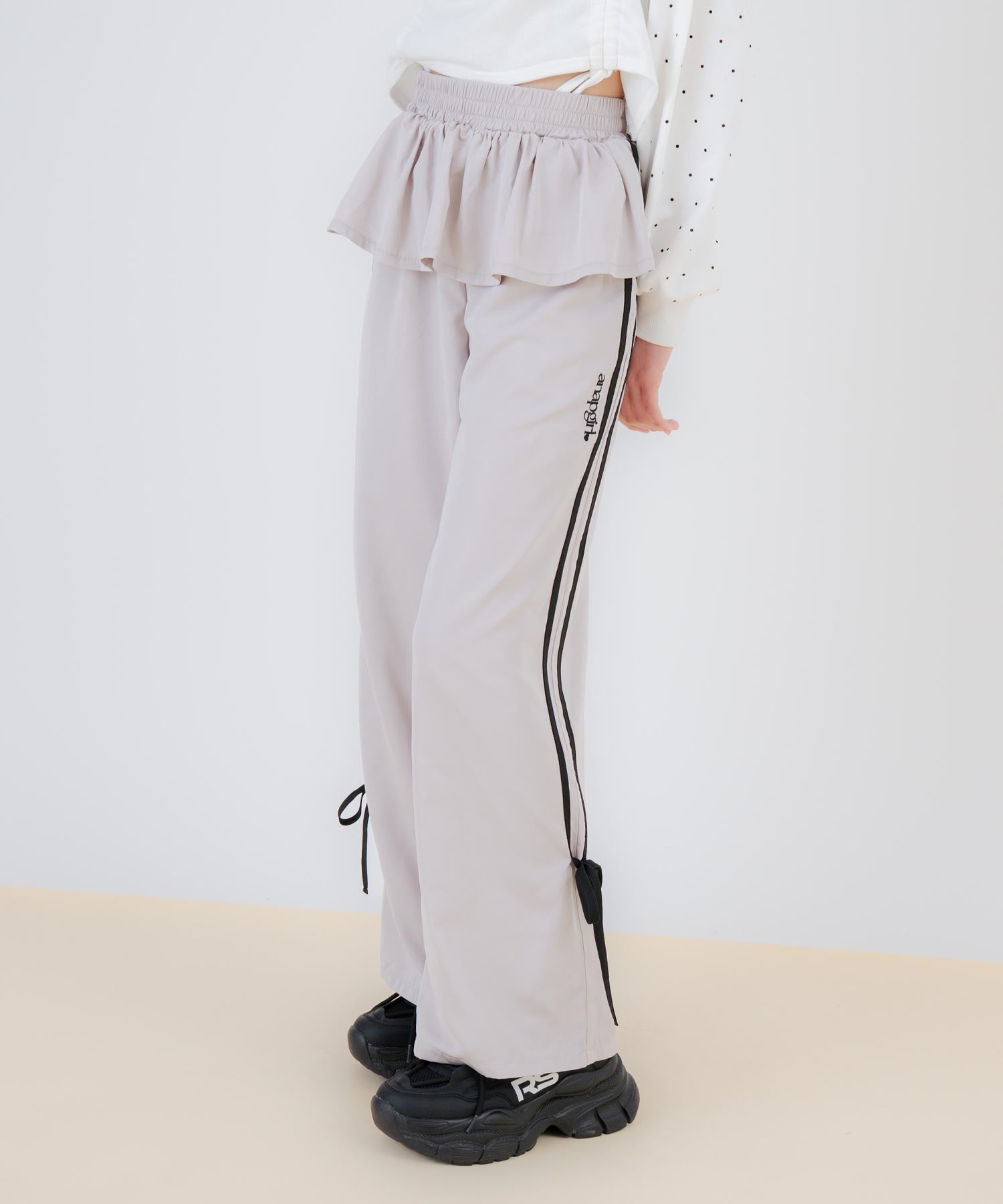 レイヤード スカート見え サイドライン パンツ 912-7883 – ANAP