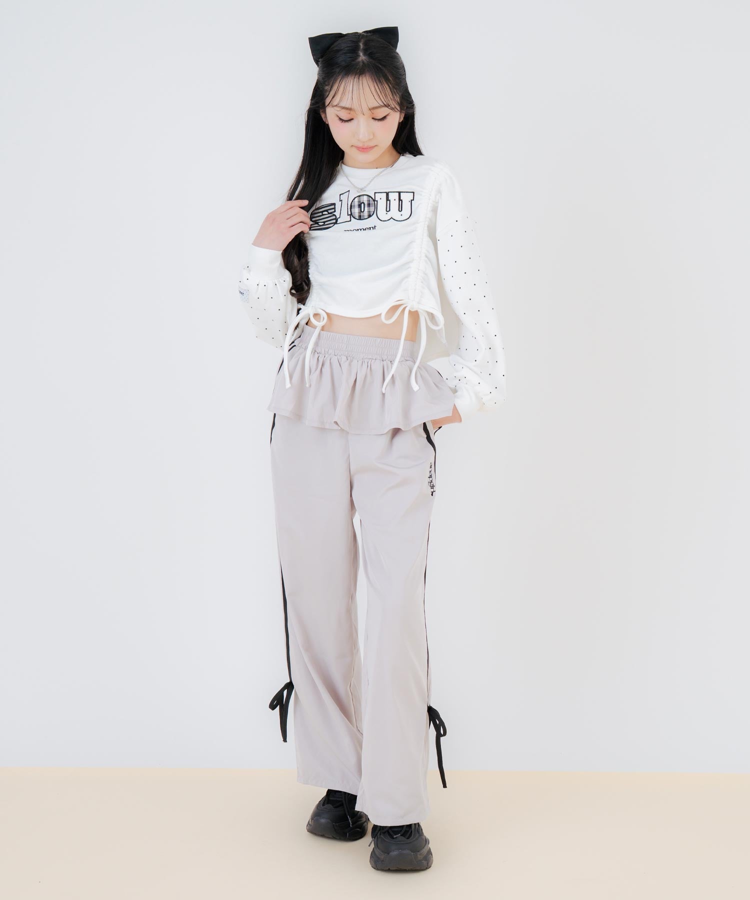 レイヤード スカート見え サイドライン パンツ 912-7883 – ANAP