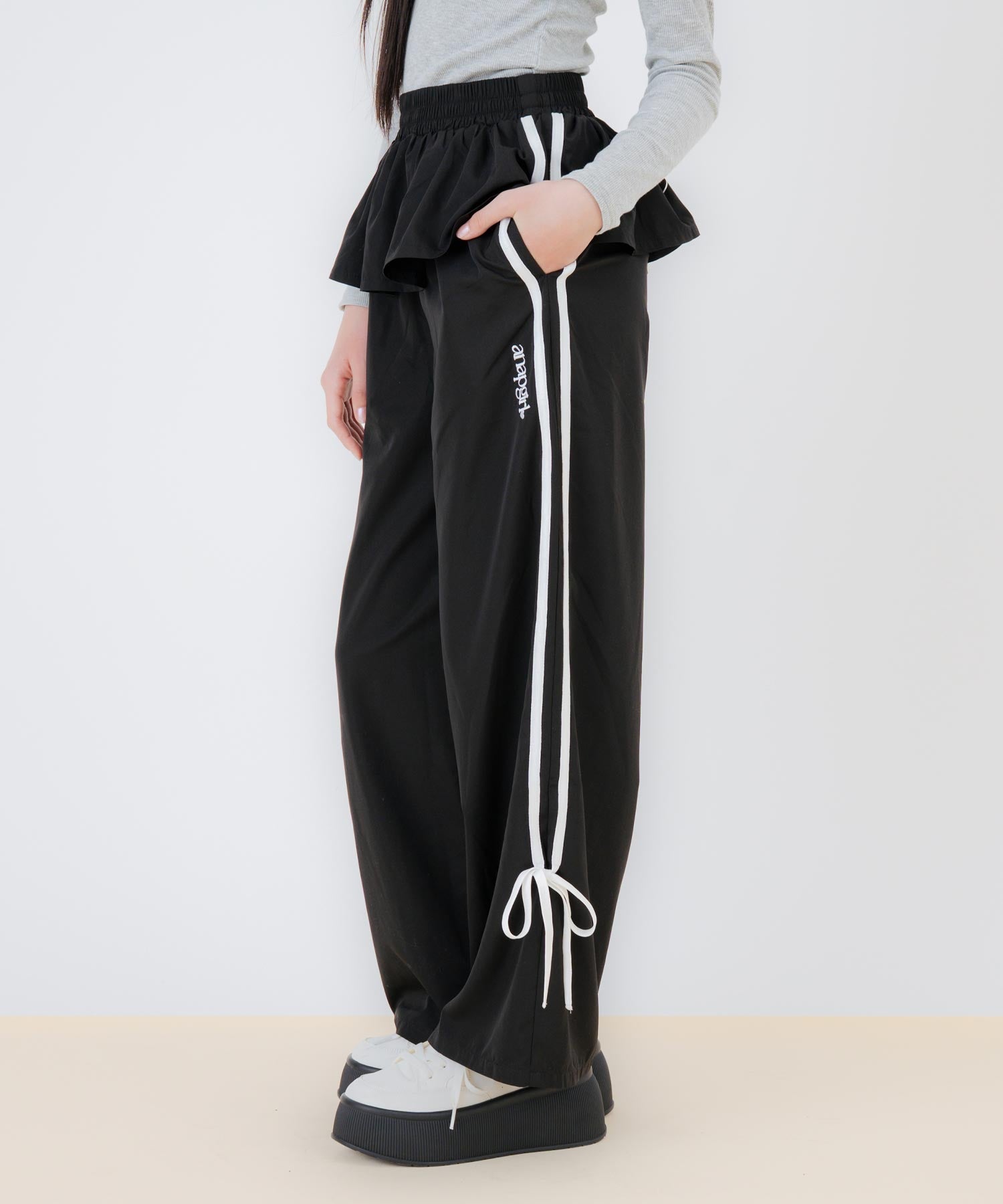 レイヤード スカート見え サイドライン パンツ 912-7883 – ANAP