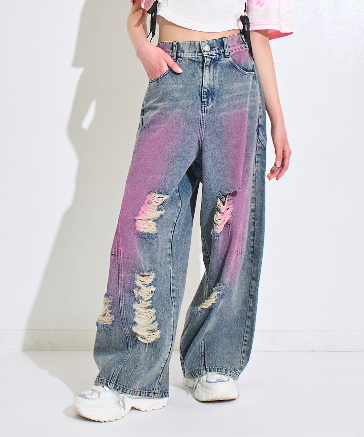 ハートペイント クラッシュ バレルデニムパンツ 912-7923 – ANAP