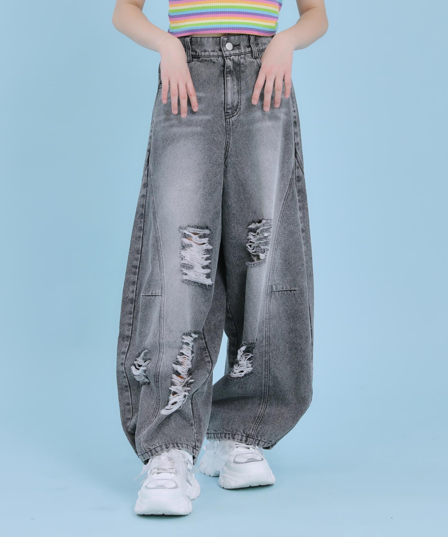 ハートペイント クラッシュ バレルデニムパンツ 912-7923 – ANAP