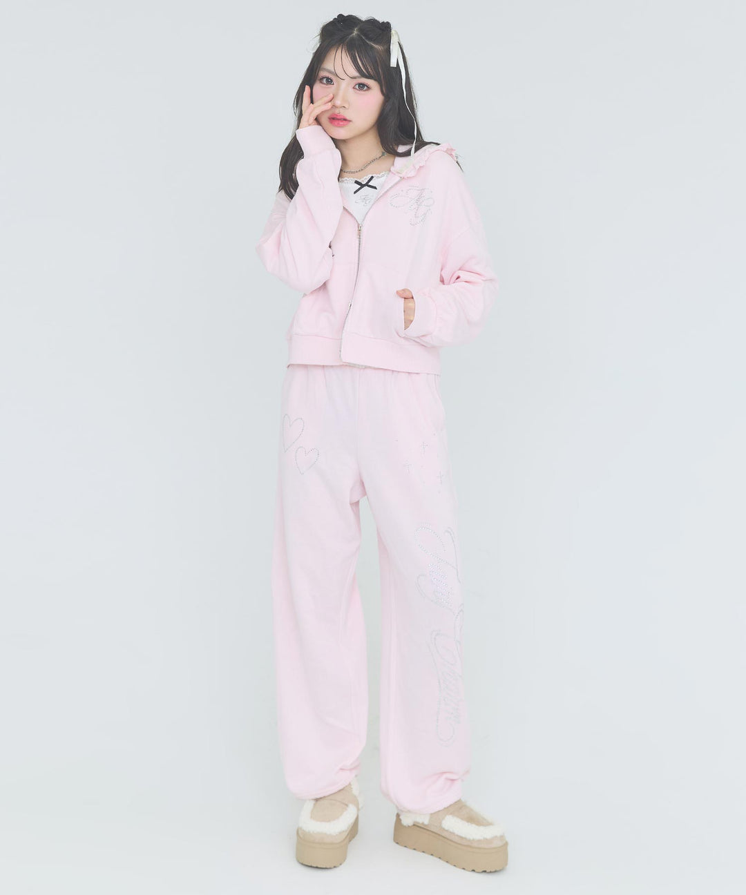 ライトピンク(Ｍサイズ着用/身長：約162cm)