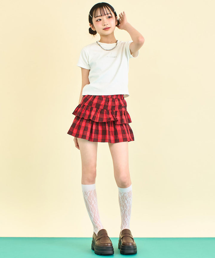 シルバー ジェル プリント リブ Tシャツ トップス (キッズお揃い) 913-7661