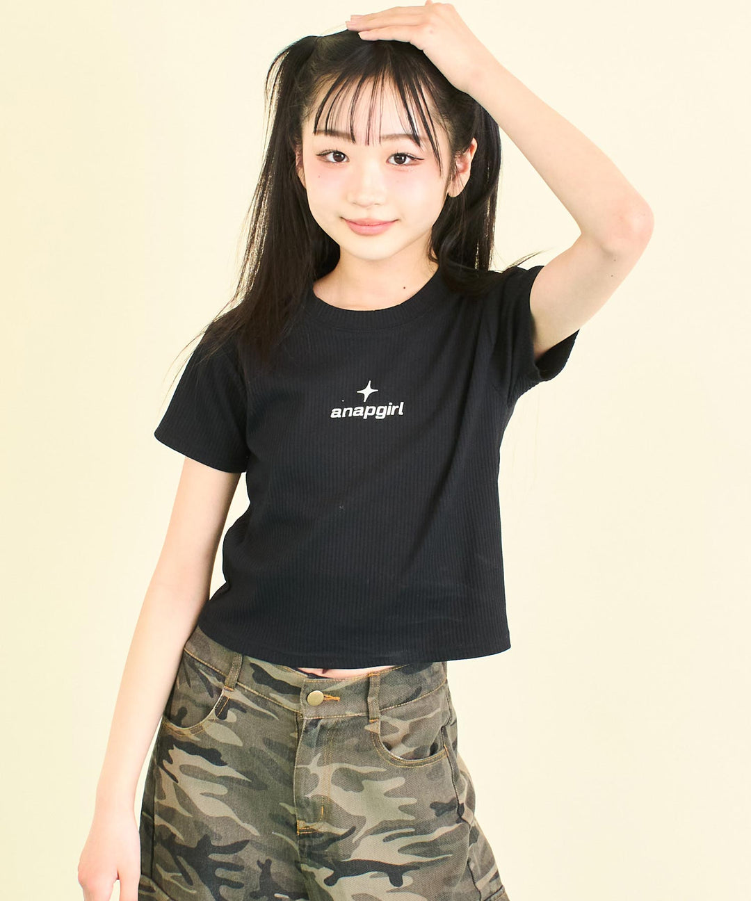 シルバー ジェル プリント リブ Tシャツ トップス (キッズお揃い) 913-7661