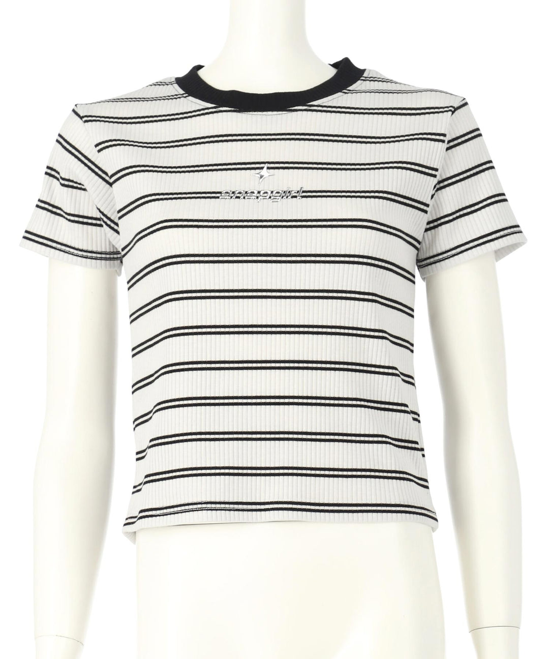 シルバー ジェル プリント リブ Tシャツ トップス (キッズお揃い) 913-7661