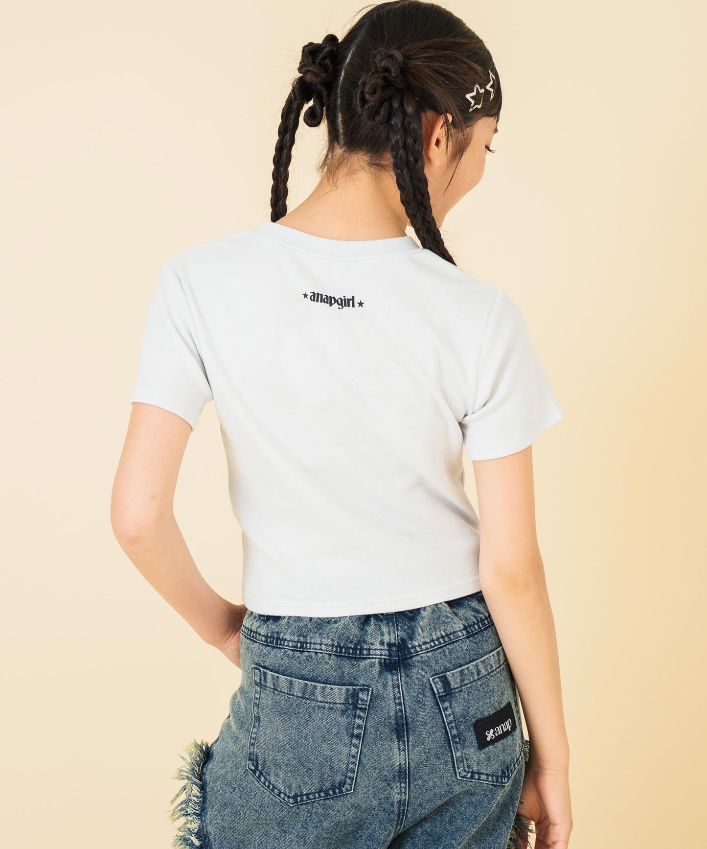 ハトメ ポイント ロゴ プリント ミニ Tシャツ トップス【キッズお揃い】 913-7669