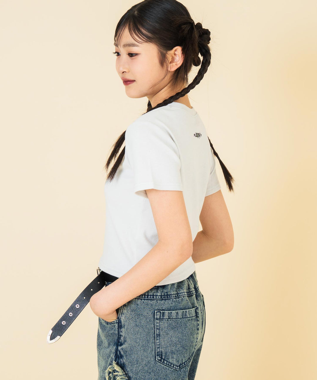 ハトメ ポイント ロゴ プリント ミニ Tシャツ トップス【キッズお揃い】 913-7669