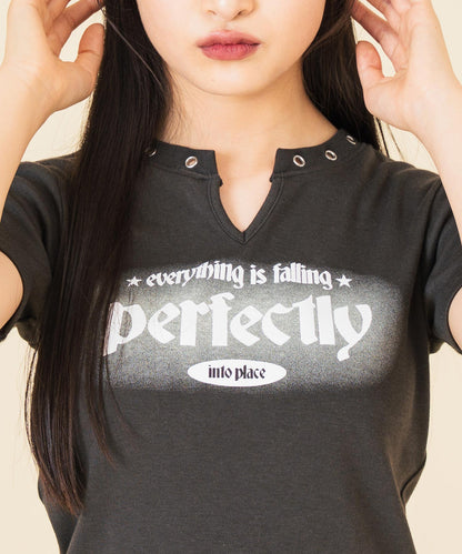 ハトメ ポイント ロゴ プリント ミニ Tシャツ トップス【キッズお揃い】 913-7669
