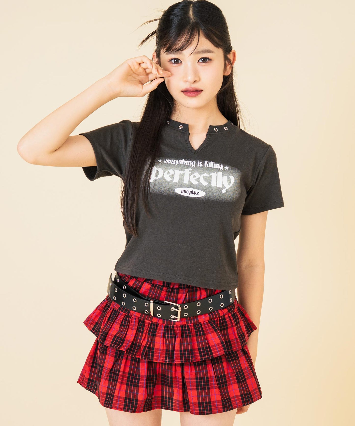ハトメ ポイント ロゴ プリント ミニ Tシャツ トップス【キッズお揃い】 913-7669