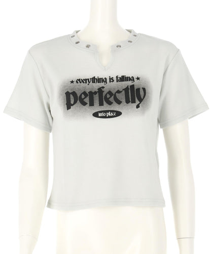 ハトメ ポイント ロゴ プリント ミニ Tシャツ トップス【キッズお揃い】 913-7669