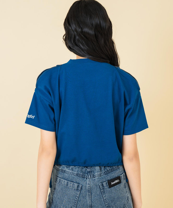 レース ワッペン付き サイド リボン Tシャツ トップス【キッズお揃い】 913-7671