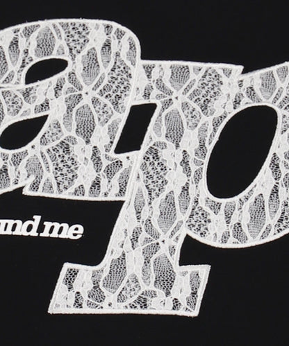 レース ワッペン付き サイド リボン Tシャツ トップス【キッズお揃い】 913-7671