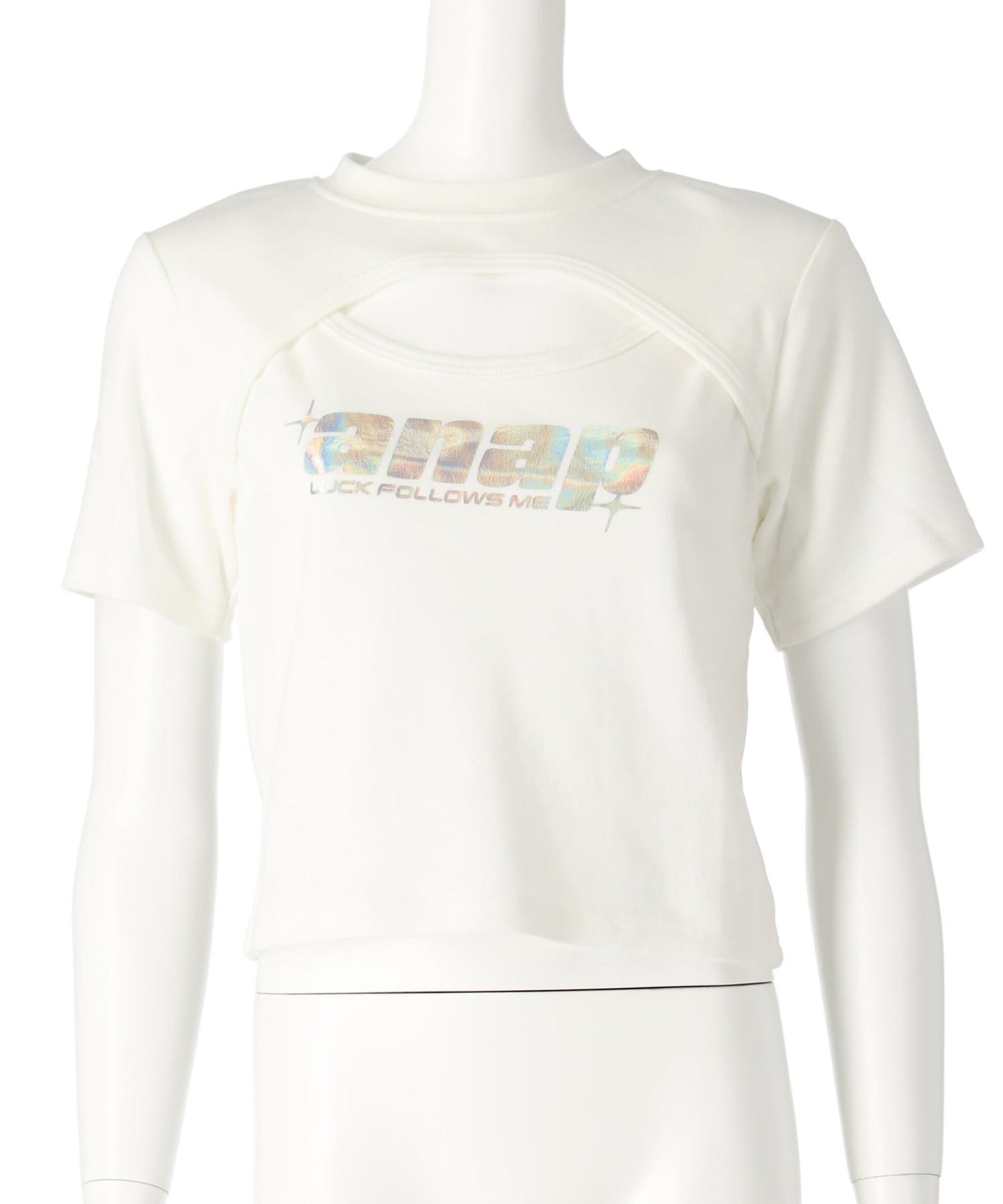 シルバーロゴ プリント ミニ トップス Tシャツ 【キッズお揃い】 913-7674