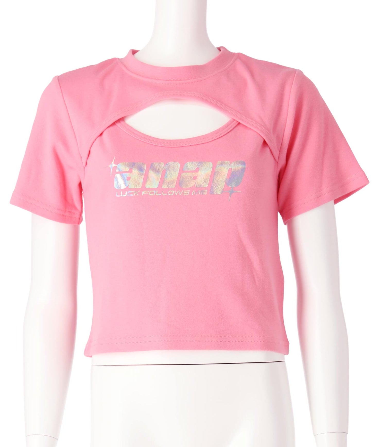 シルバーロゴ プリント ミニ トップス Tシャツ 【キッズお揃い】 913-7674