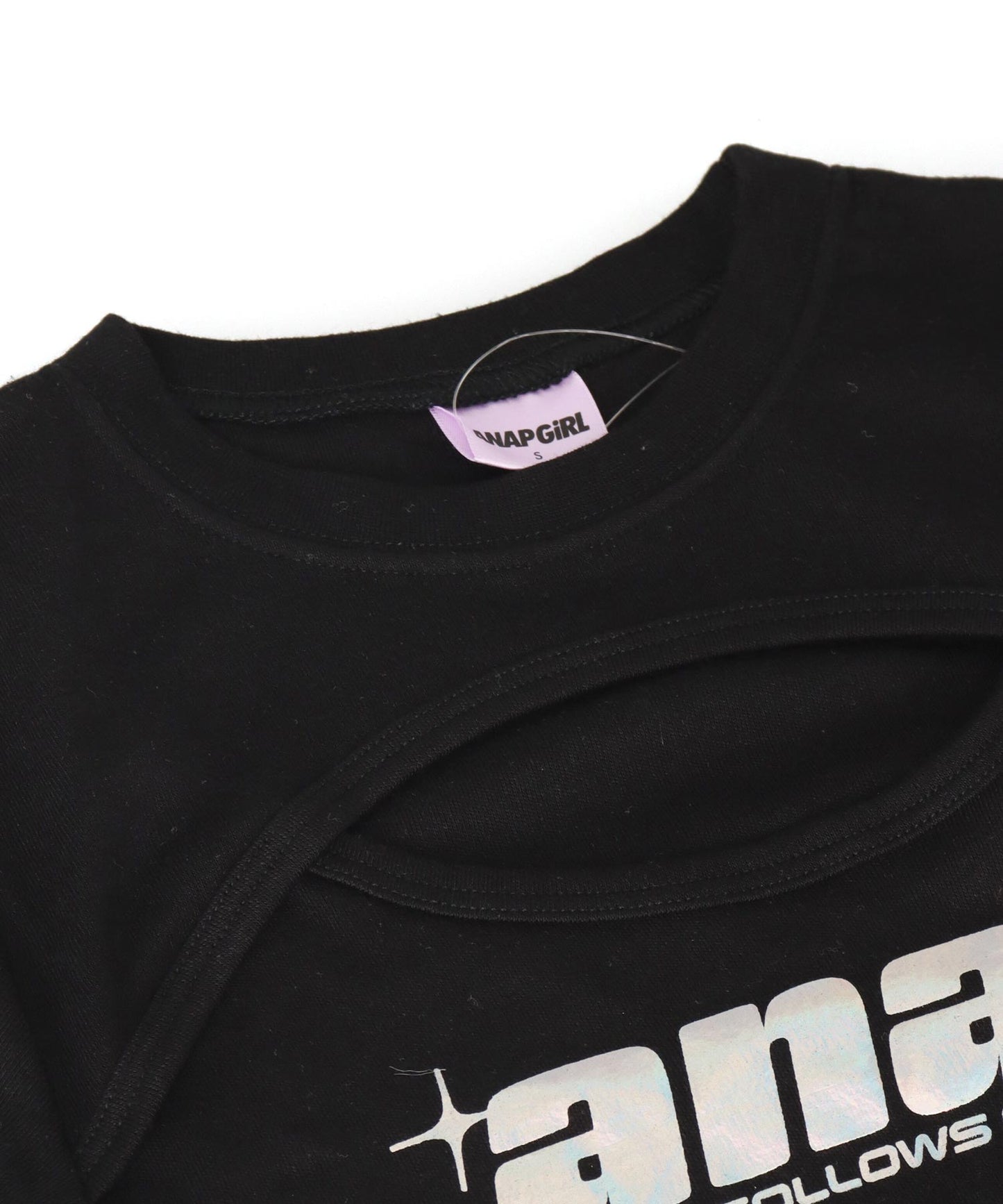 シルバーロゴ プリント ミニ トップス Tシャツ 【キッズお揃い】 913-7674
