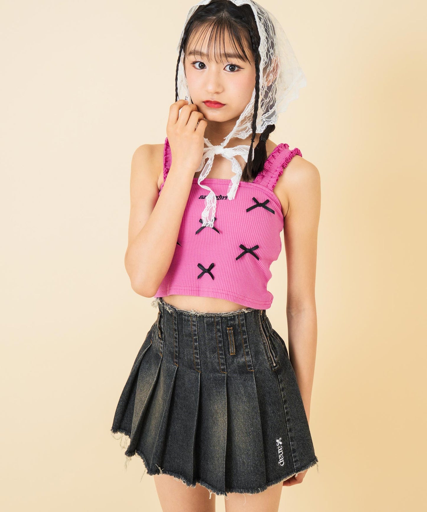リボン モチーフ パッド付 キャミソール 913-7678