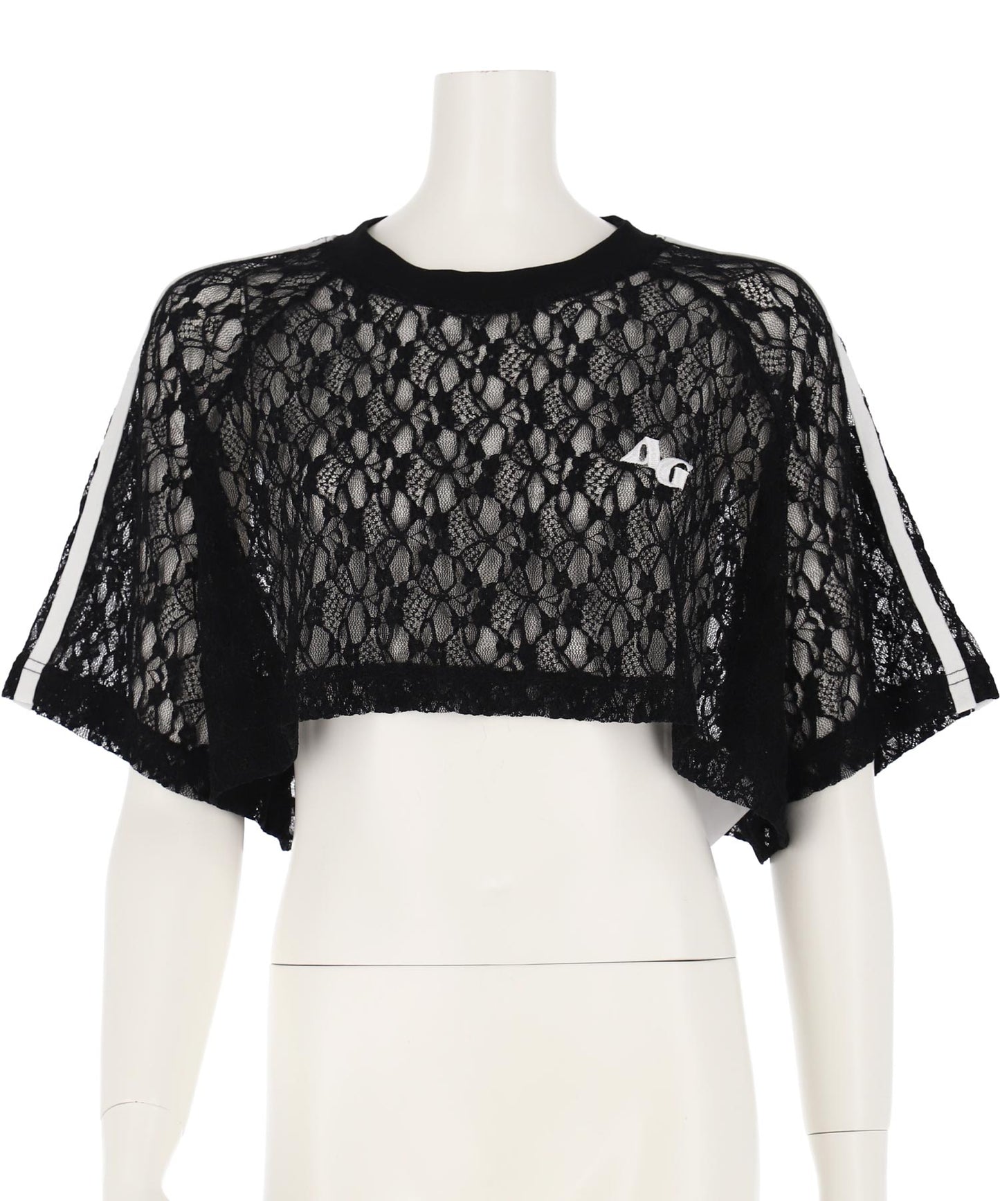 ライン入 レース クロップド トップス 913-7679