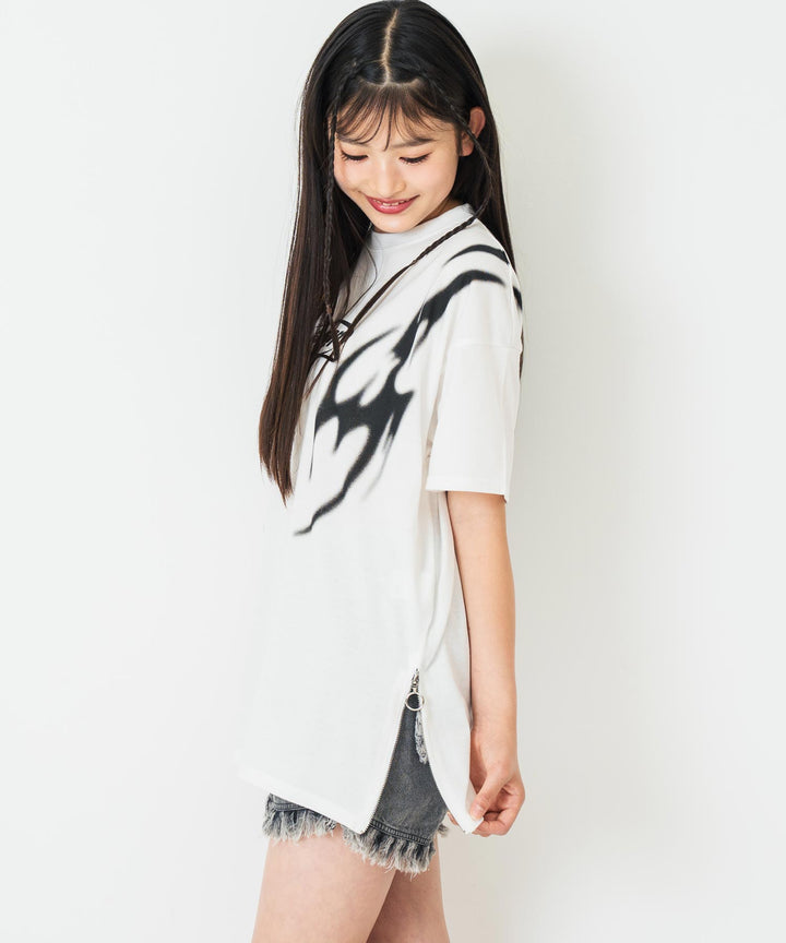 ANAPR+S サイドジップ デザイン Tシャツ【キッズお揃い】【ユニセックス】 913-7682