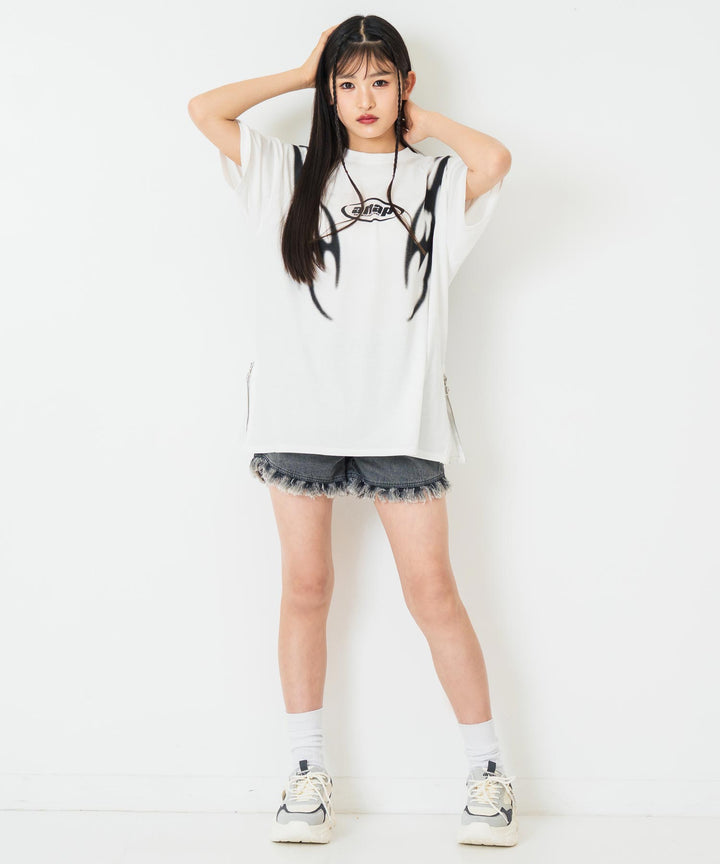 ANAPR+S サイドジップ デザイン Tシャツ【キッズお揃い】【ユニセックス】 913-7682