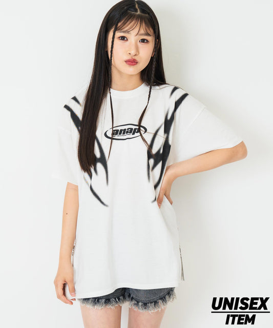 ANAPR+S サイドジップ デザイン Tシャツ【キッズお揃い】【ユニセックス】 913-7682