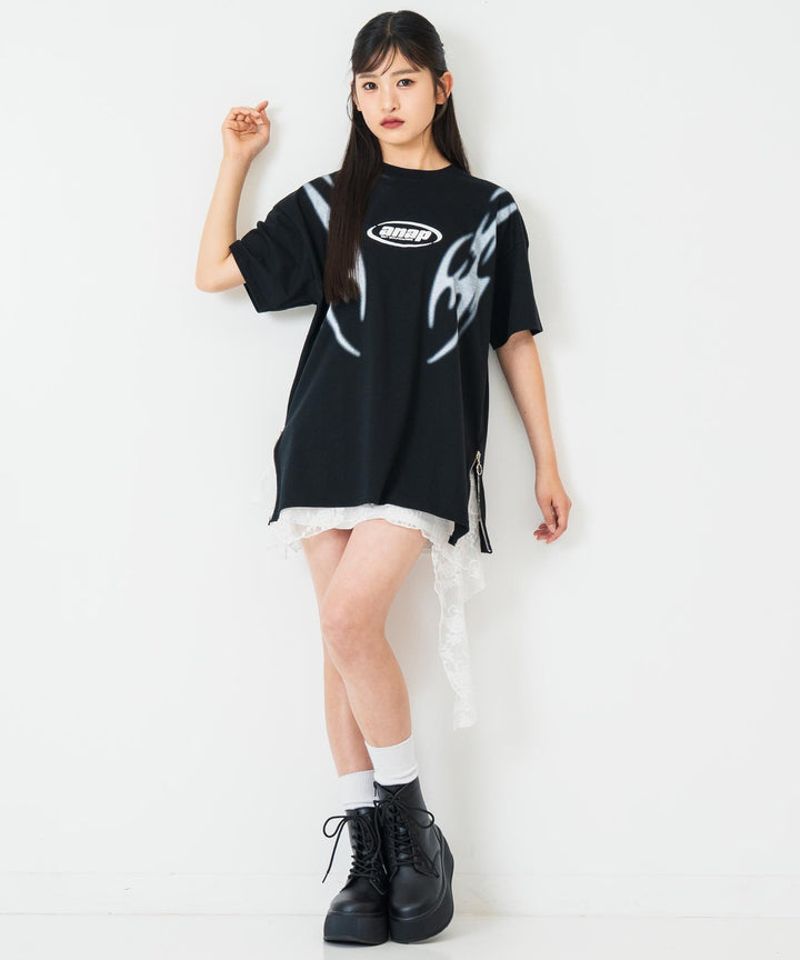 ANAPR+S サイドジップ デザイン Tシャツ【キッズお揃い】【ユニセックス】 913-7682