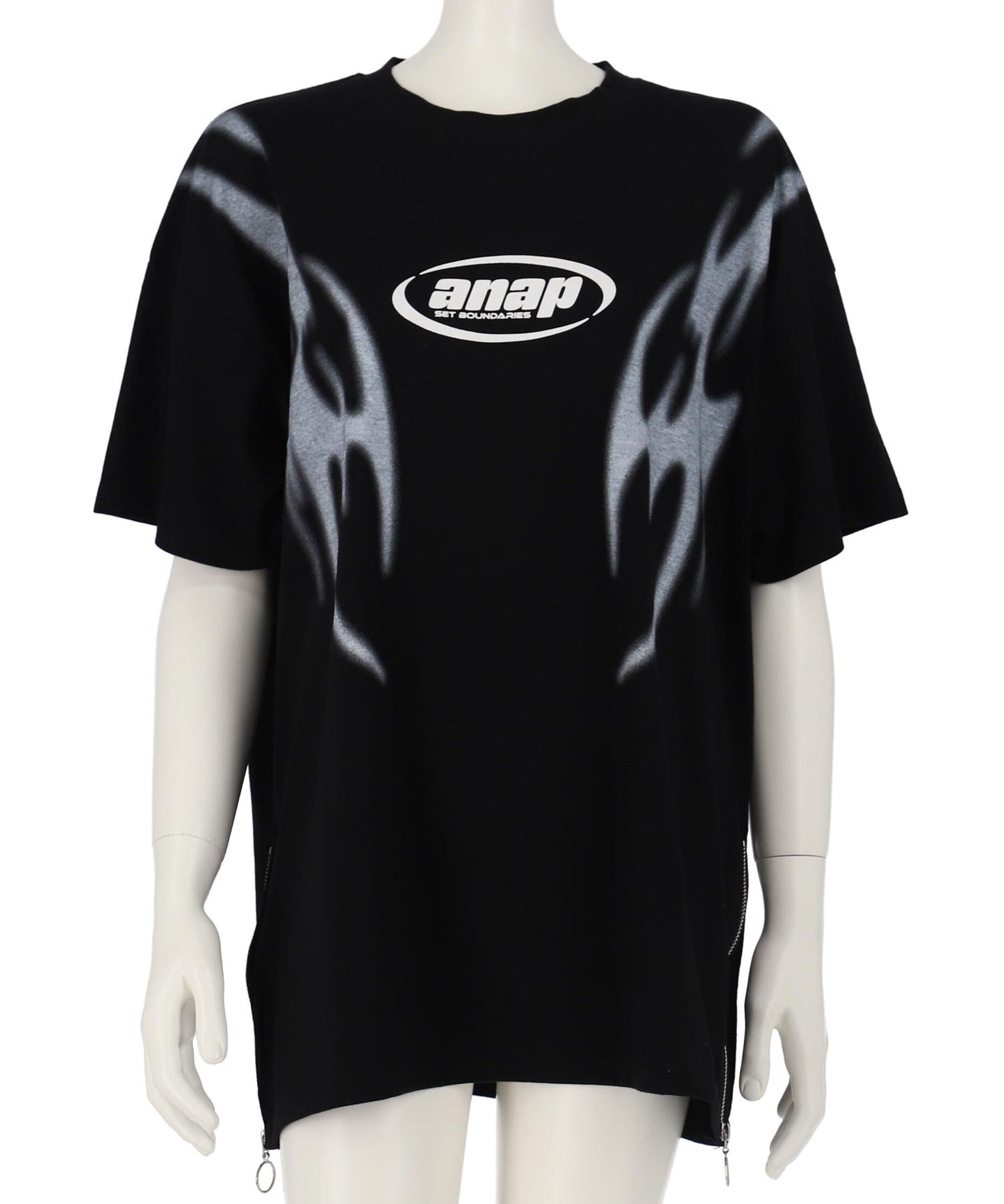 ANAPR+S サイドジップ デザイン Tシャツ【キッズお揃い】【ユニセックス】 913-7682